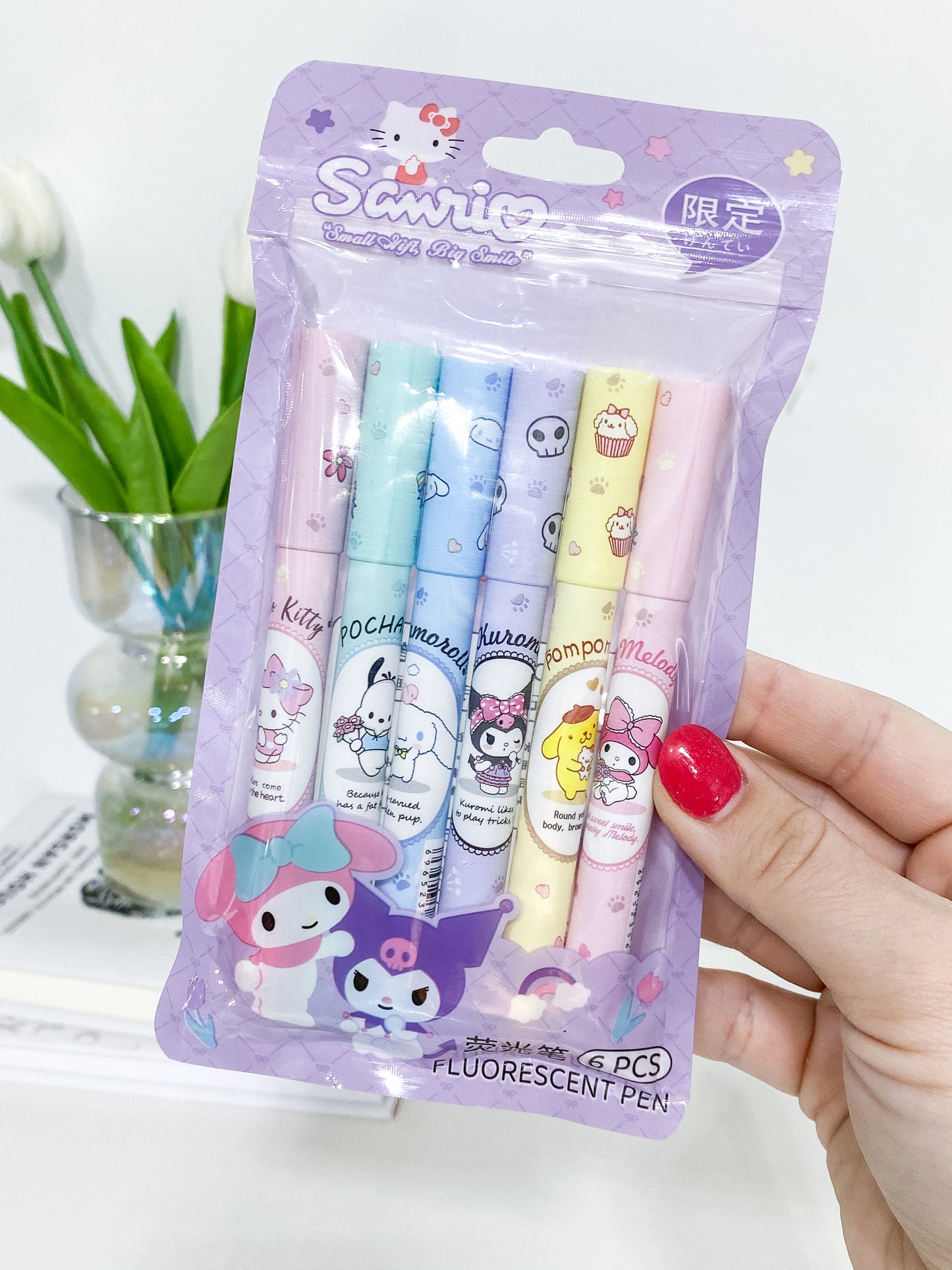 Sanrio Flourescent Highlighters ( 6pcs / Pack )