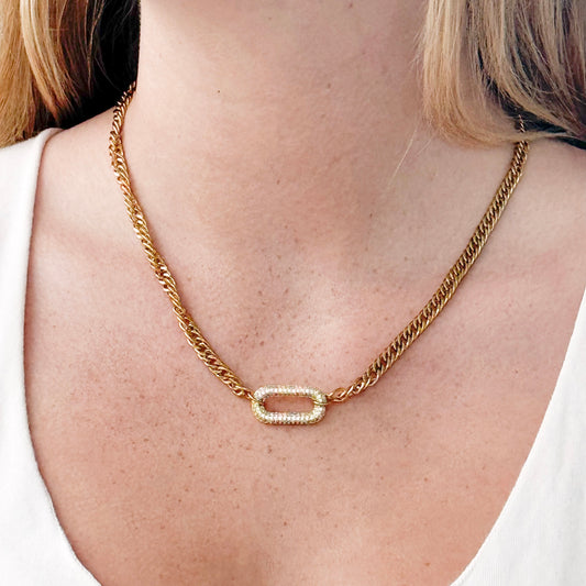 Pave Link Centerpiece Necklace