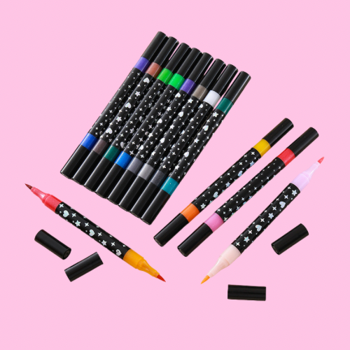 Dual Tip Glitter Markers Set Of 12 