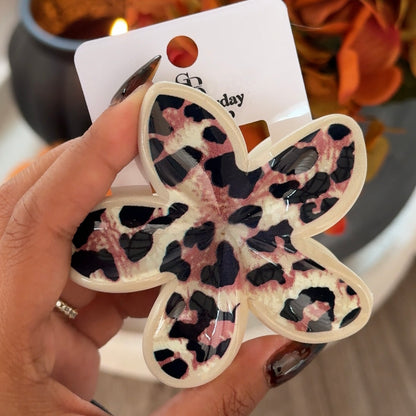 Leopard Hair Claw Clips