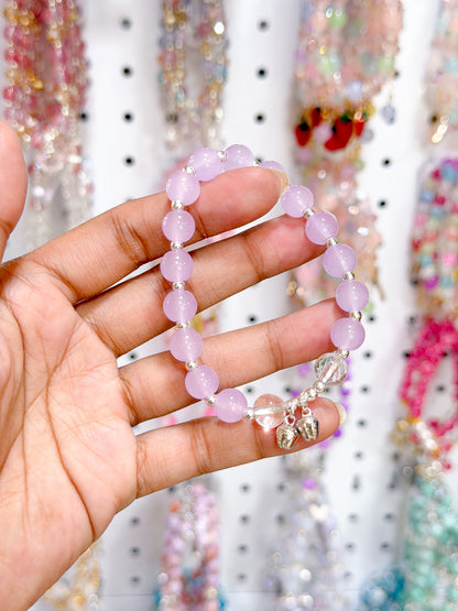 Dreamy Violet Lucky Charm Beaded Bracelet
