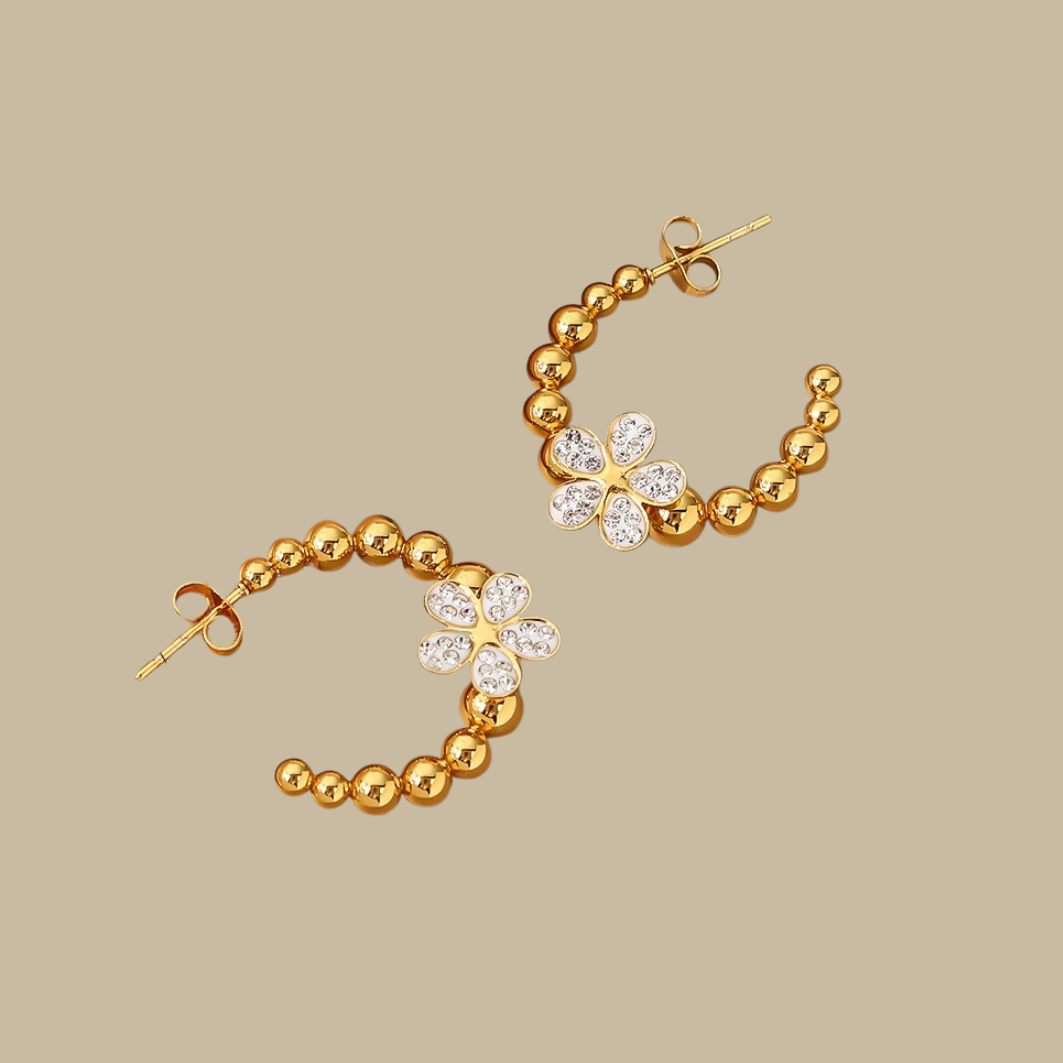 Daisy Bead Hoop Earrings