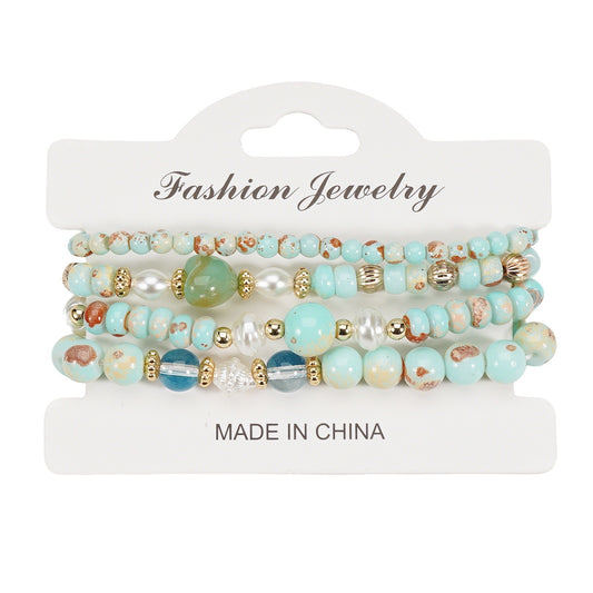 Teal Layered Bracelets