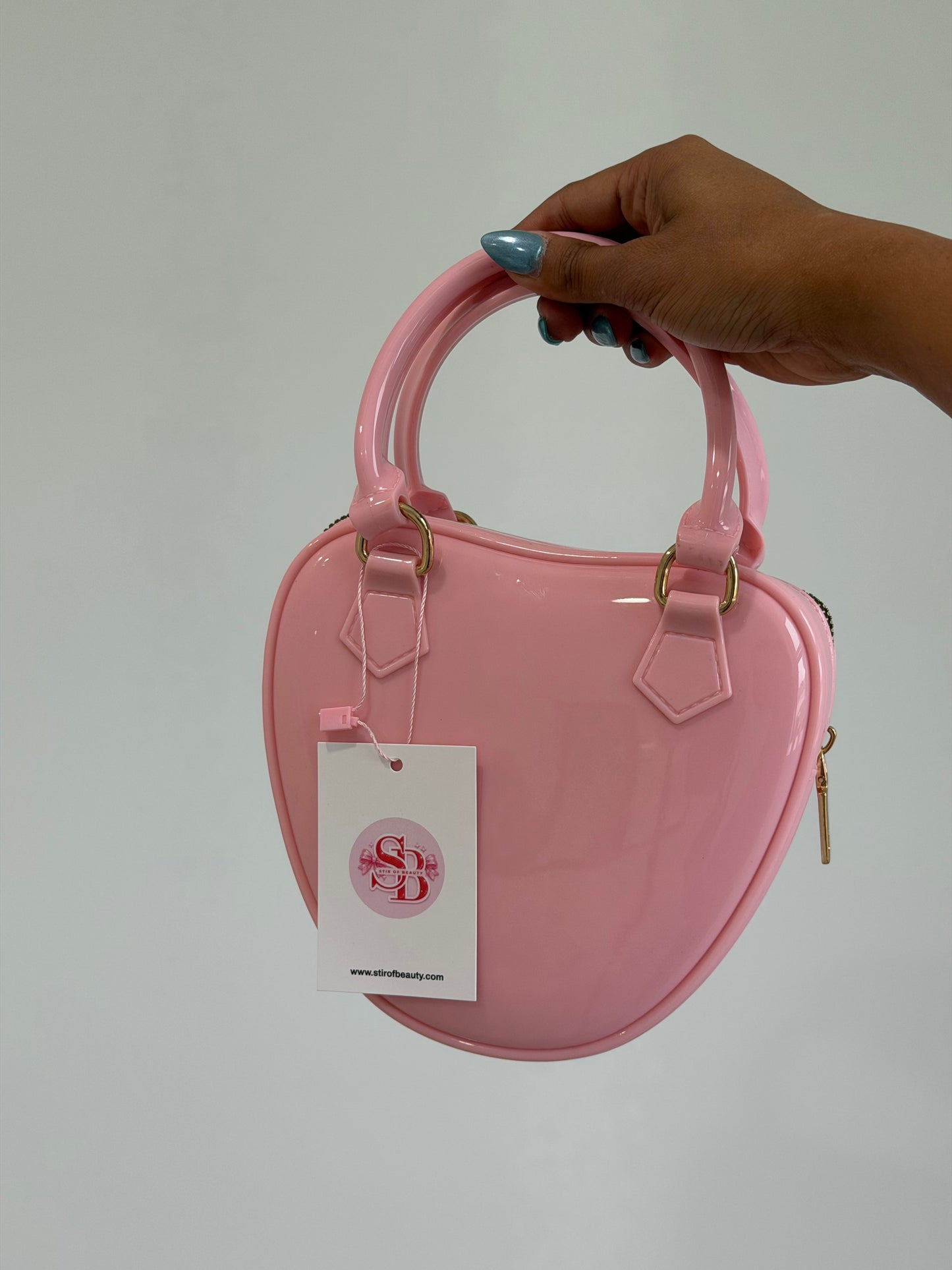 Heart-Shaped Jelly Purse With Chain
