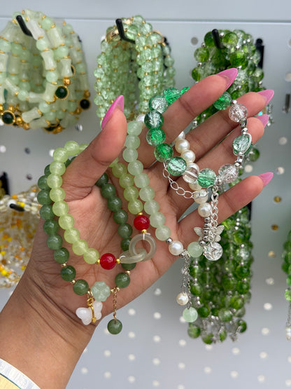 New Green Theme Beaded Bracelet