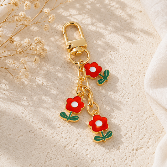 Poppy Bloom Bag Charm