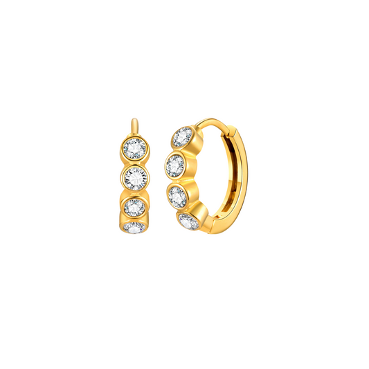 Bezel Huggie Earrings | B-104