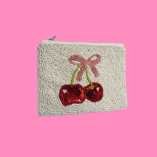 Beaded Cherry Pouch