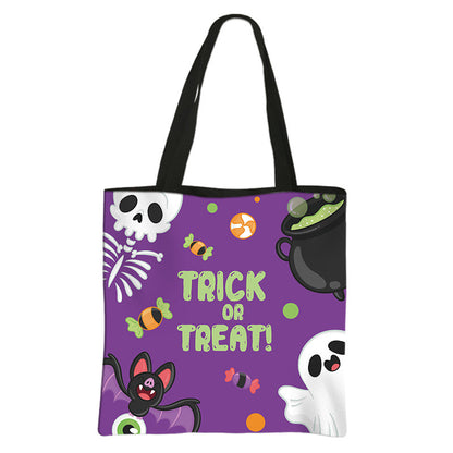🎃 Halloween Trick or Treat Tote Bag – Reusable Candy Bag with Shoulder Straps