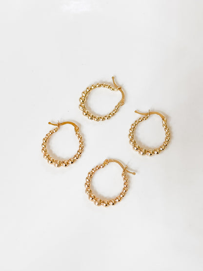 18K Gold Small Bubble Hoop Earrings