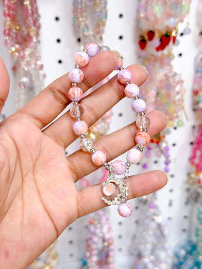 Dreamy Violet Lucky Charm Beaded Bracelet