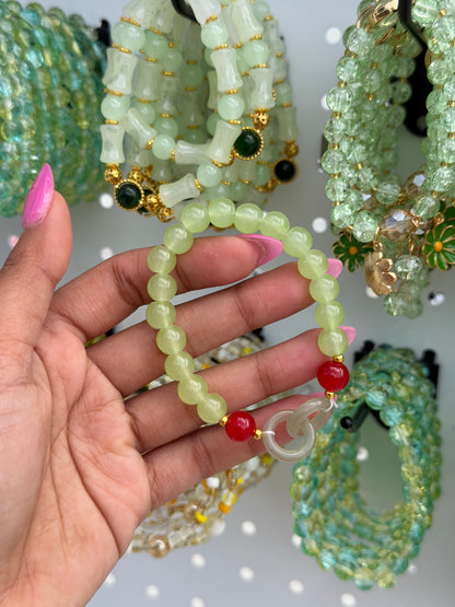 New Green Theme Beaded Bracelet