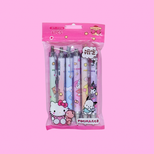 Kitty & Friends Pens - 6 pcs