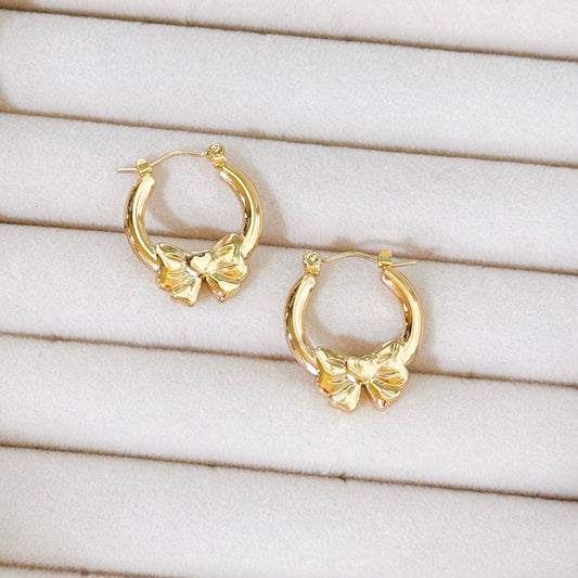 Bow Hoops Earrings ( Non-Tarnish )