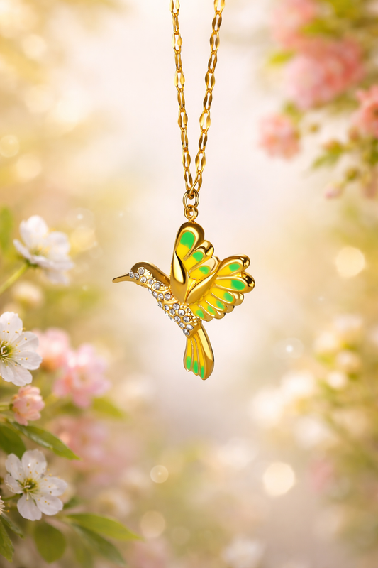 Light Green Hummingbird Necklace
