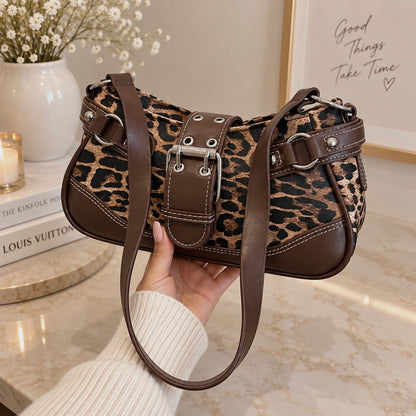 Leopard Print Y2K Shoulder Bag