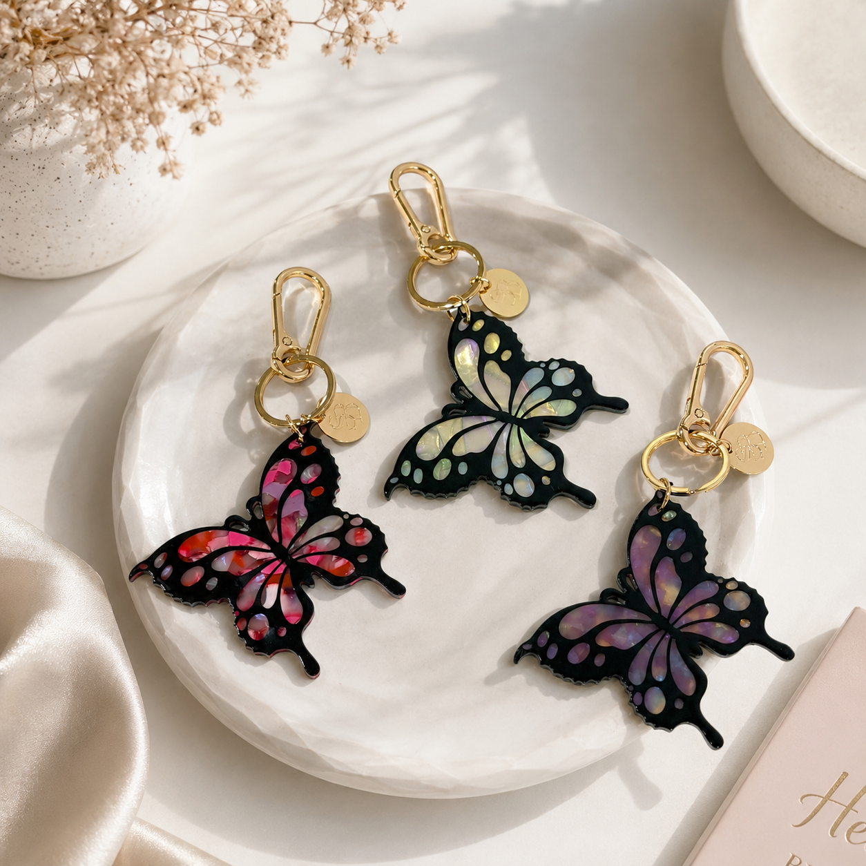 Butterfly Acrylic Bag Charm