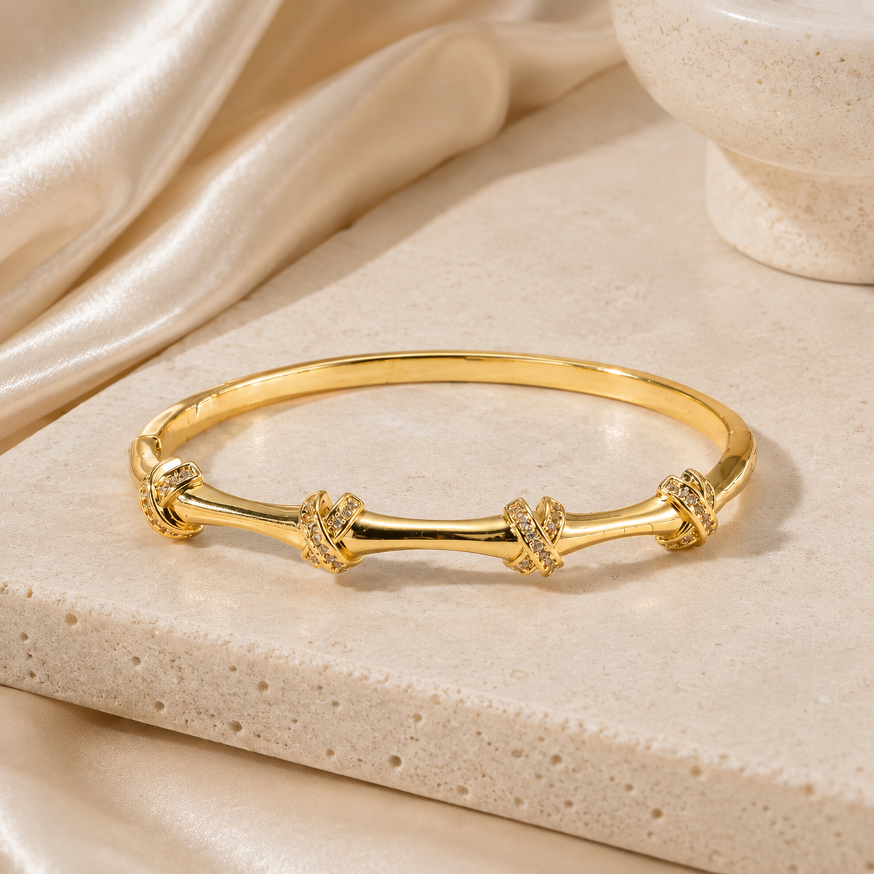 Crystal Knot Bangle Bracelet