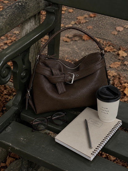 Buckle Hobo Shoulder Bag