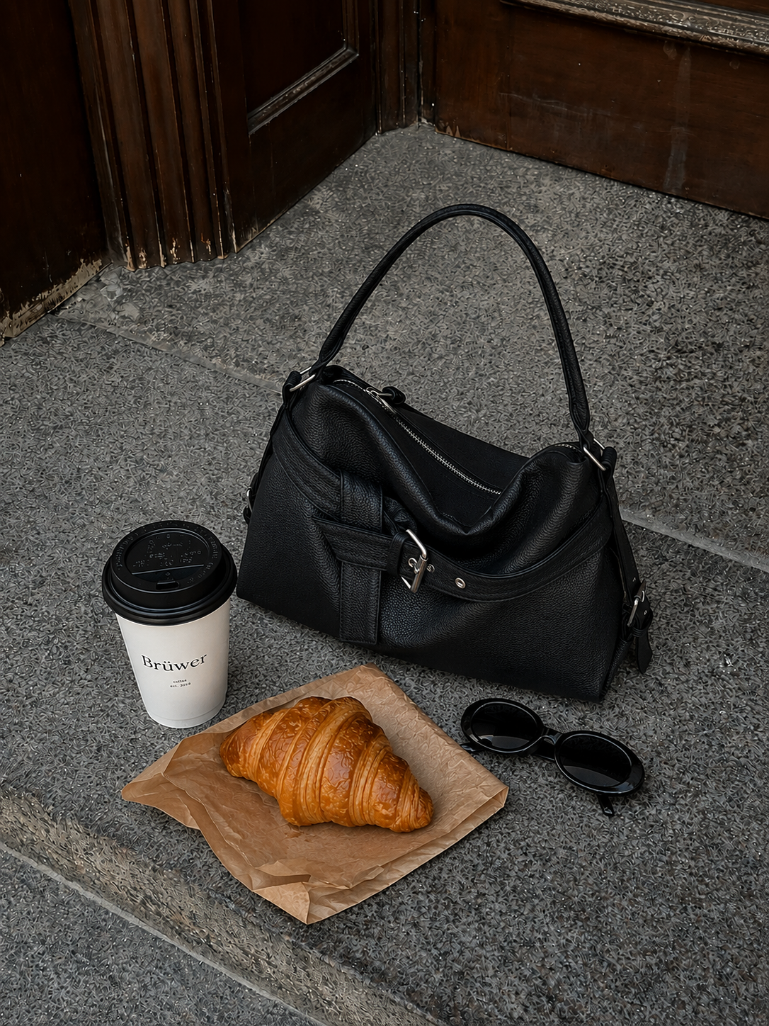 Buckle Hobo Shoulder Bag