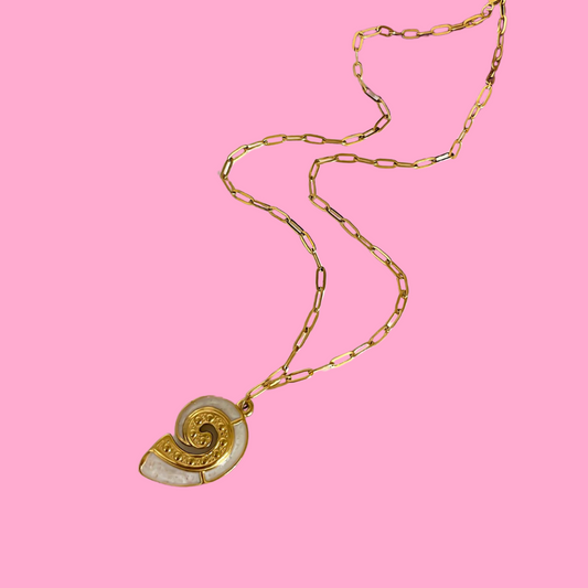 Seashell Paperclip Chain Necklace
