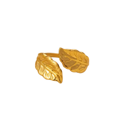 Golden Leaf Wrap Ring