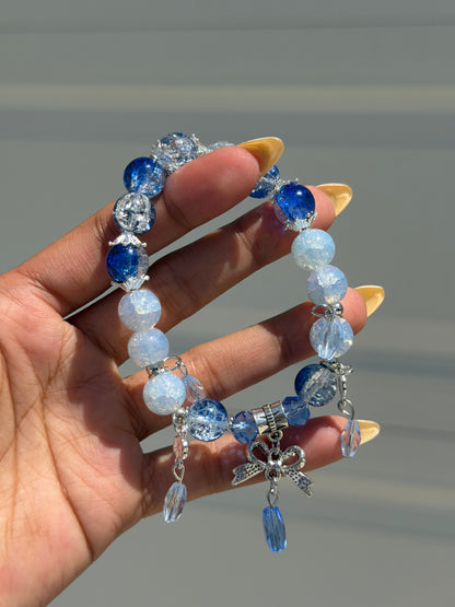 New Blue Theme Charm Beaded Bracelet