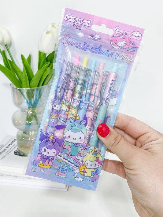 Sanrio 6 Pack Pens ( 2 Style Available )