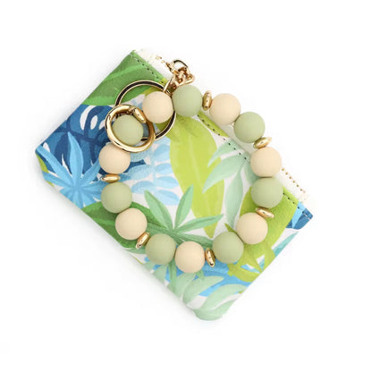 Removable Beaded Wristlet Zip Pouch
