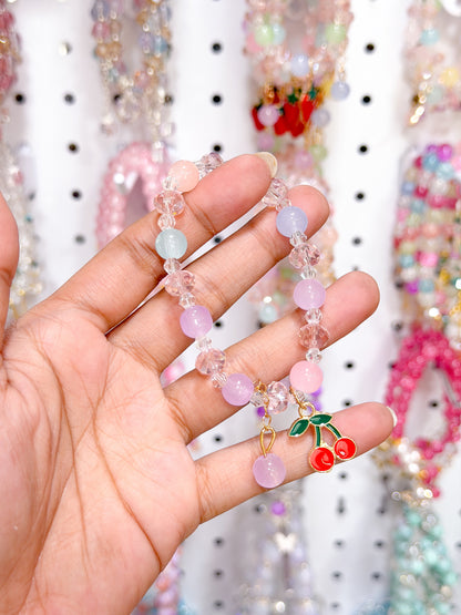 Dreamy Pink Lucky Charm Beaded Bracelet