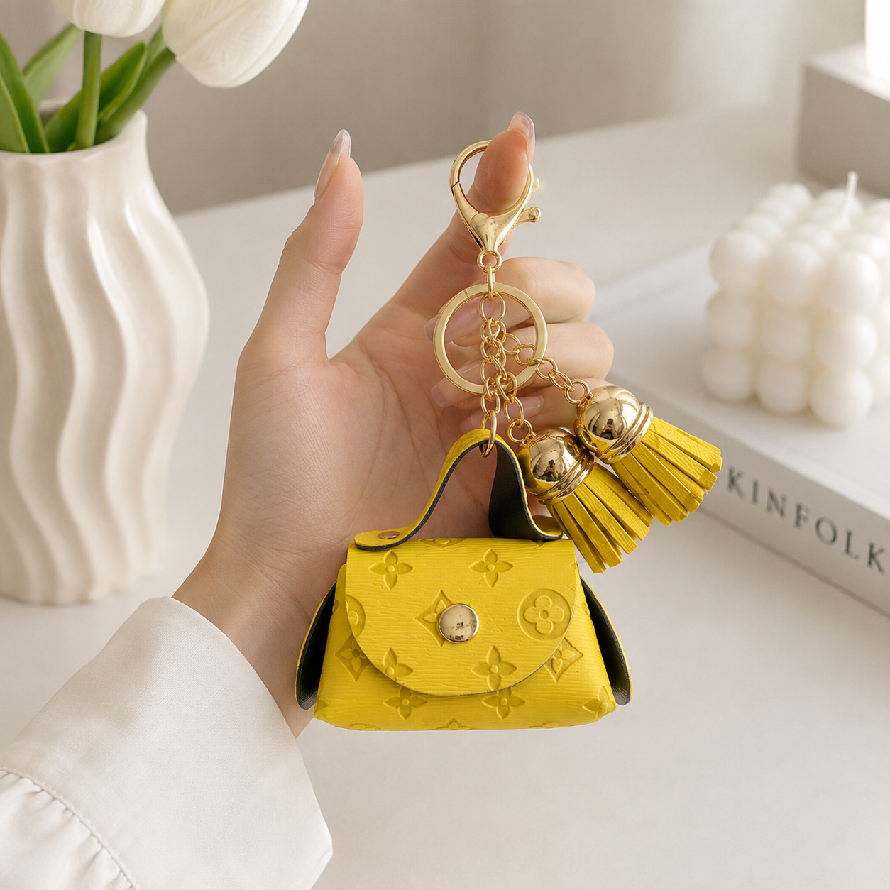 Mini Flower Bag Charm Keychain