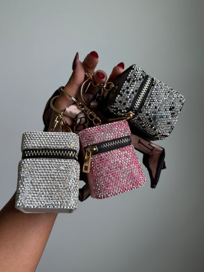 Rhinestone Mini Storage Bag Charm