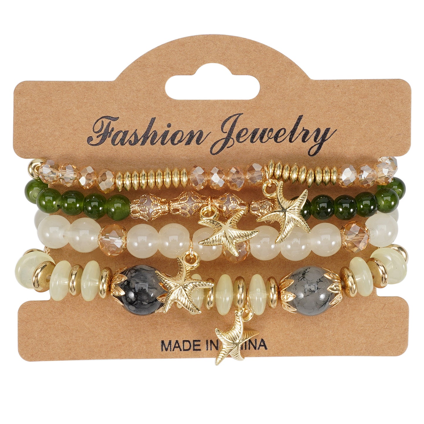 Starfish Crystal Layered Bracelets ( 3 colors available )