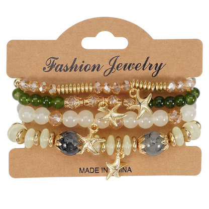 Starfish Crystal Layered Bracelets ( 3 colors available )