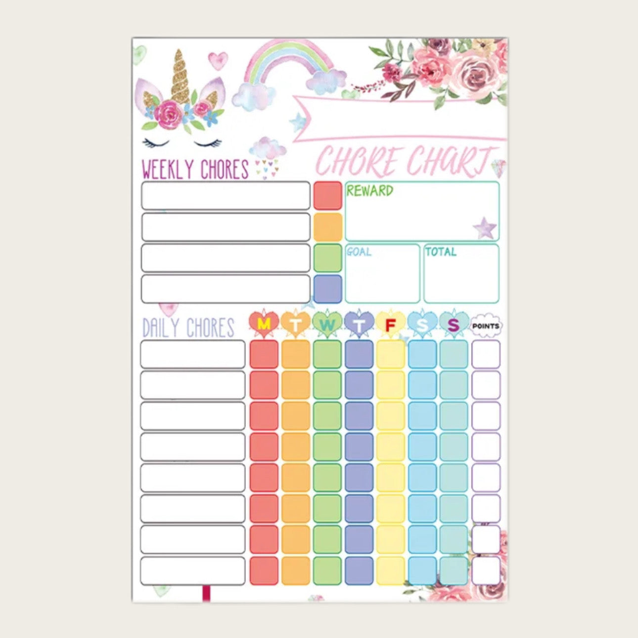 Dry Erase Chore Charts  20cm x 30 cm ( 4 Styles available )