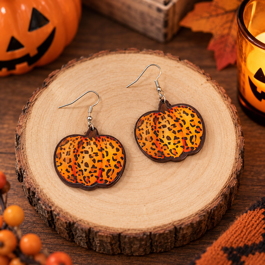 Leopard Pumpkin Dangling Earrings