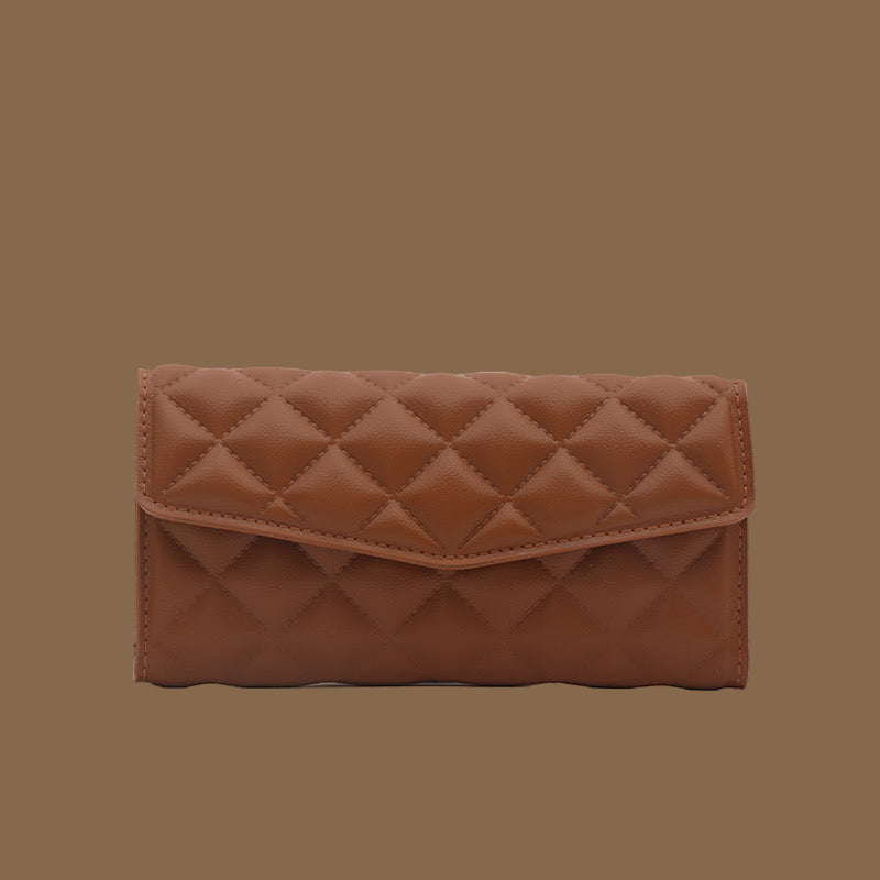 Diamond Quilted Long Wallet ( 2 Colors Available )