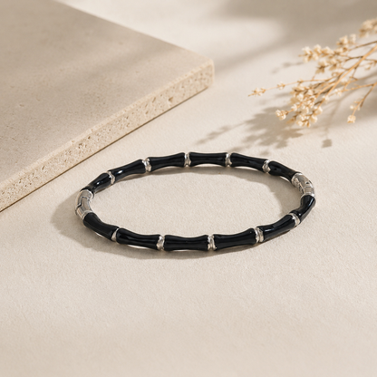 Silver Bamboo Chic Bangles