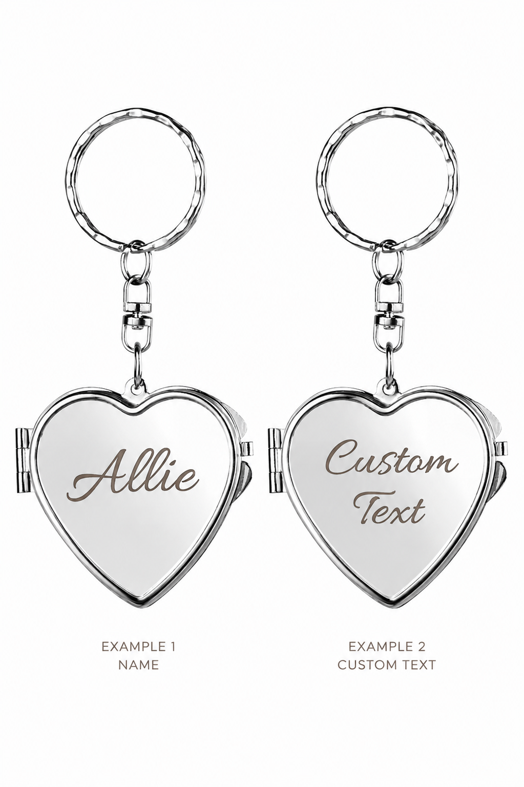 Personalized Heart Compact Mirror Keychain