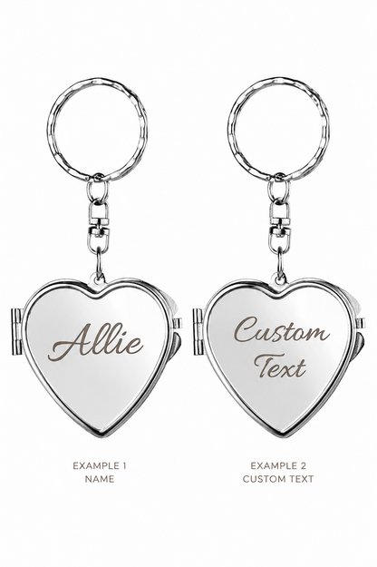 Personalized Heart Compact Mirror Keychain