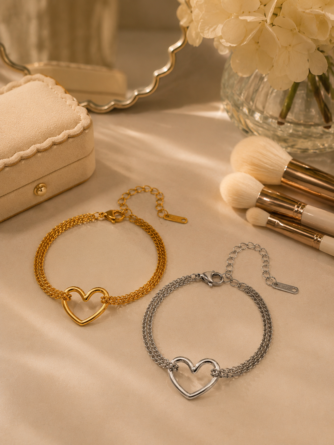 Open Heart Bracelet – Waterproof, Tarnish Resistant | Gold & Silver