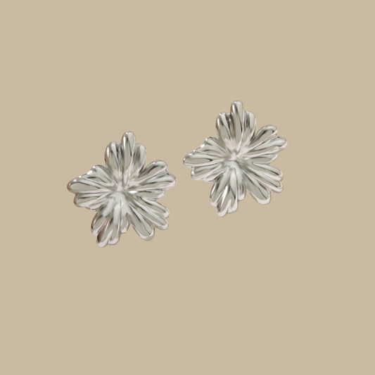 Sculpted Flower Stud Earrings