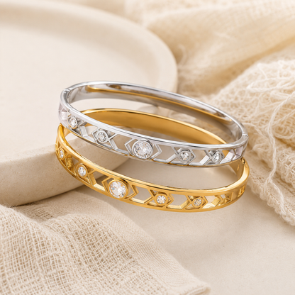 Crystal Lattice Bangle |Tarnish Resistant