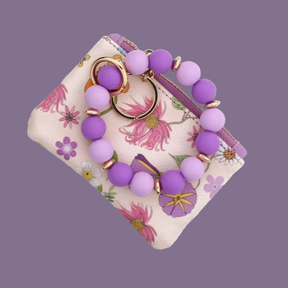 Removable Beaded Wristlet Zip Pouch
