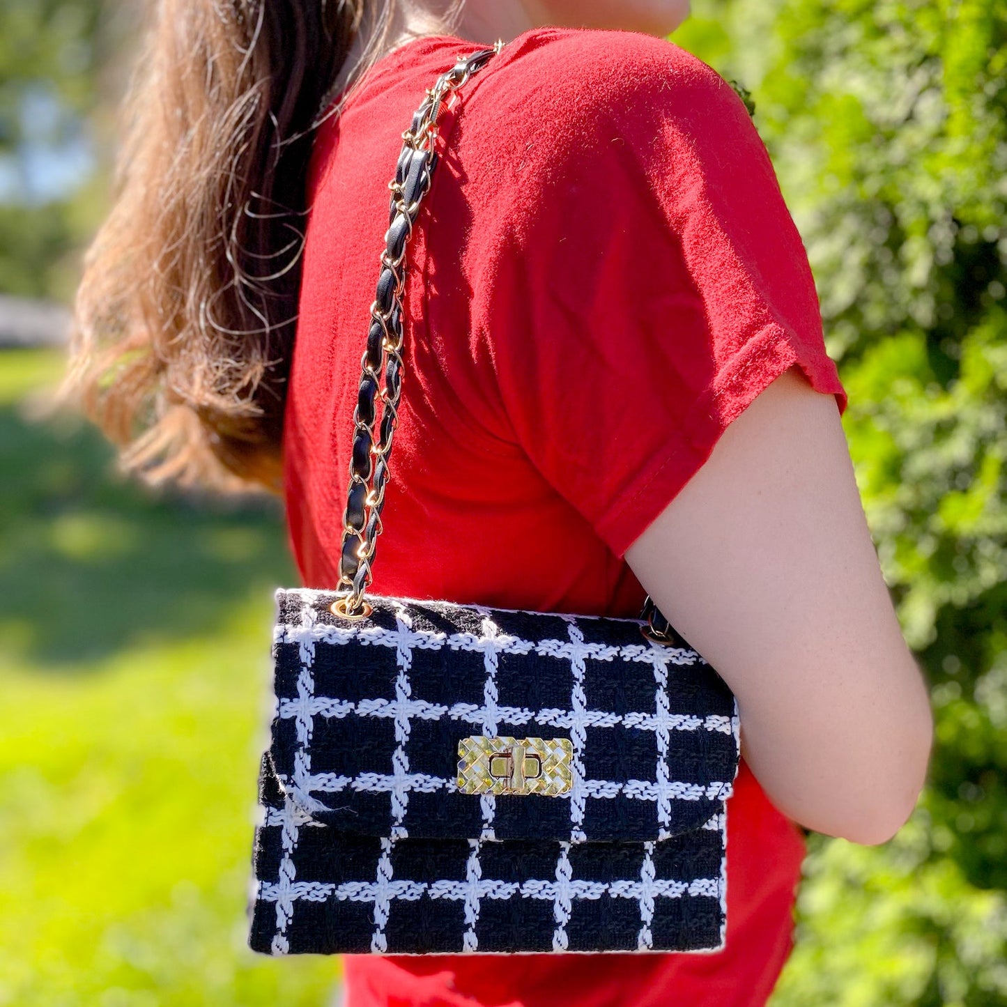 Tweed Chain Purse