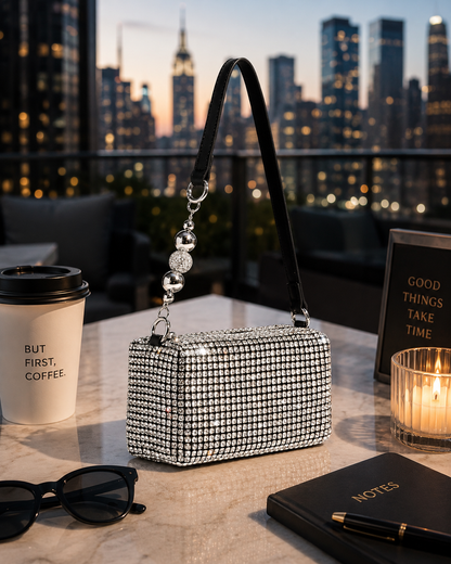 City Lights Rhinestone Shoulder Bag