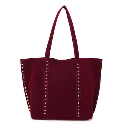 Studded Suede Large Tote Bag