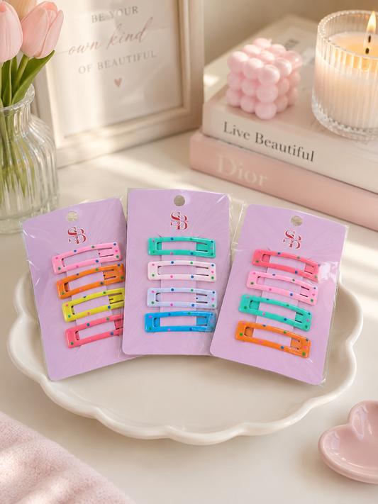 Mystery Color Sprinkle Snap Hair Barrettes Set - 4 piece