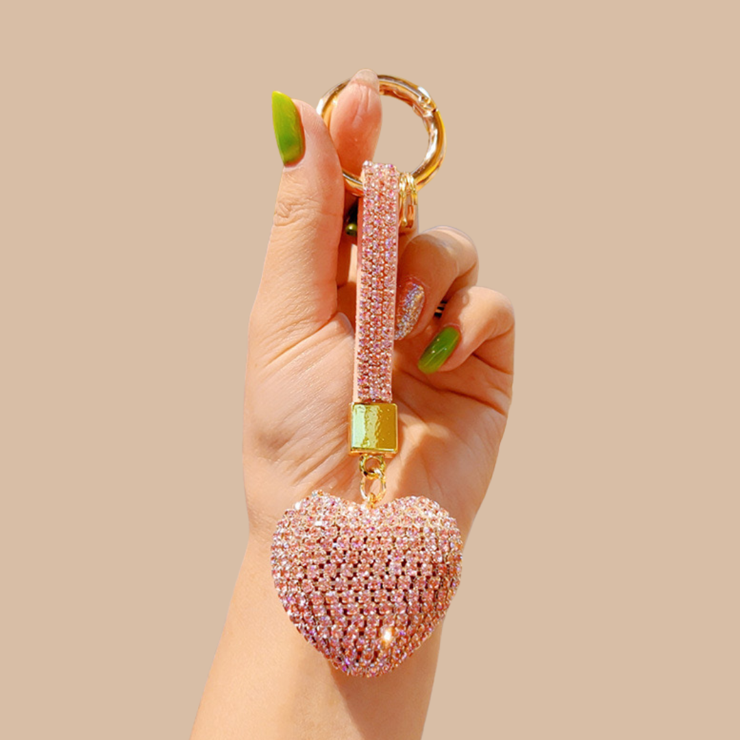 Crystal Heart Bag Charms ( 6 Colors )