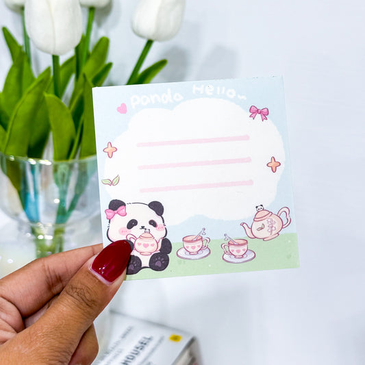 Tea Party Panda Notepad  ( 50 Pages )